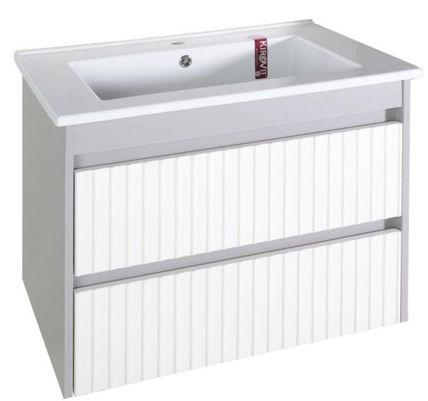 Тумба ASB-Mebel Мирано 85 Слоновая кость/Шиншилла серая напольная