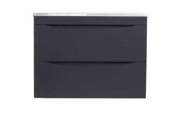 Тумба под раковину Style line El Fante подвесная Бергамо мини 70 (2 ящ.) Люкс антискрейтч черный, PLUS