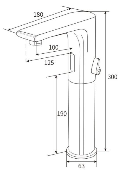 Электронный смеситель beWash Photocell BWAM0BH8038 для раковины хром, 220В/6В
