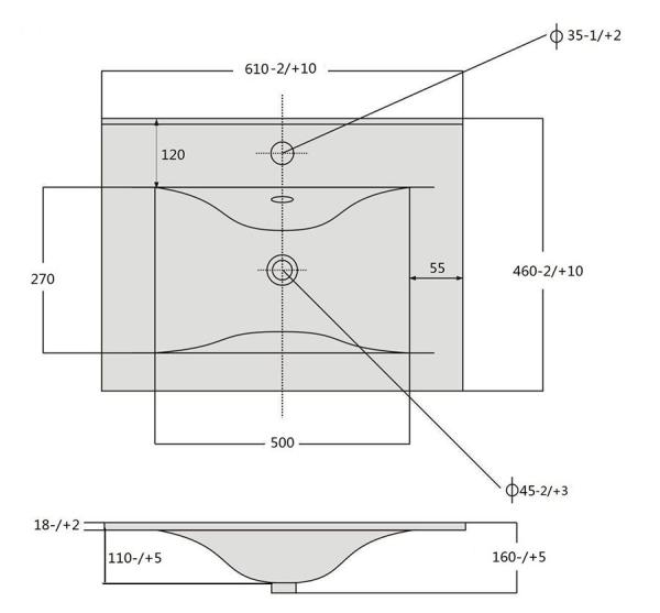 Раковина SANVIT r9060d накладная 62 см