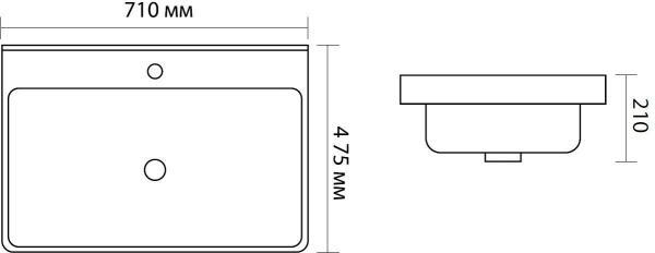 Раковина мебельная Aquanet Ирис 70