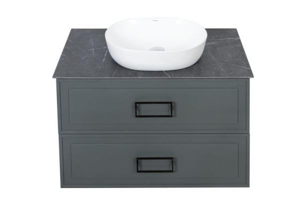 Тумба под раковину LA FENICE Cubo Grigio TWIN серый 80 FNC-01-CUB-G-80-2 серый матовый зелёный матовый