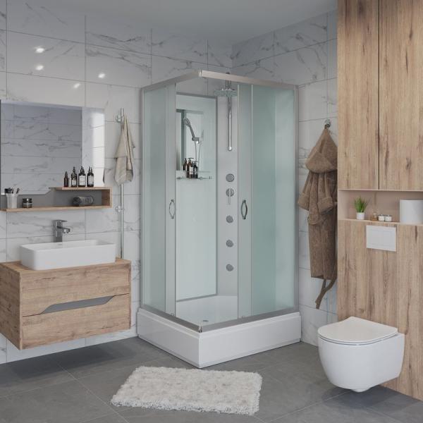 Душевая кабина Niagara NG-33084-14QBKTG 1000х800х2100-2400 средний поддон  26см стекло матовое