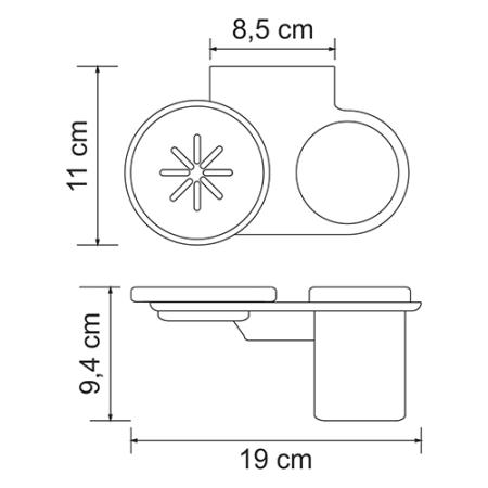 Стакан для зубных щеток Wasserkraft Kammel K-8326 с мыльницей