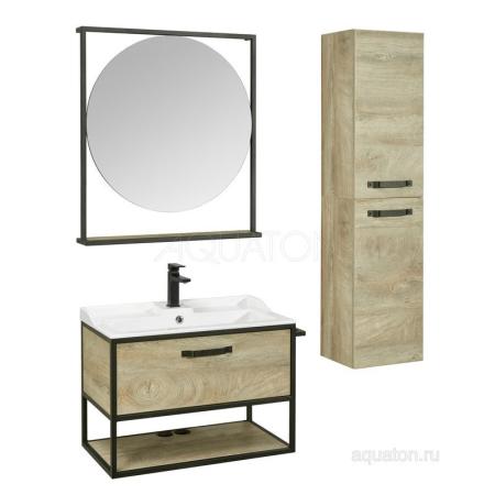 Тумба под раковину AQUATON Лофт Фабрик 80 дуб эндгрейн 1A242401LTDU0