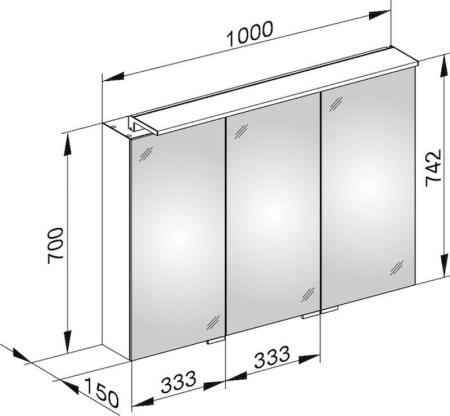 Зеркальный шкаф Keuco Royal L1 1000 x 742 x 150 mm 13604171301