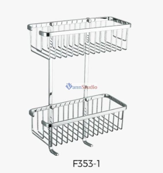 F353-1 Полка 2 ярусная Frap c ключками нержавейка хром