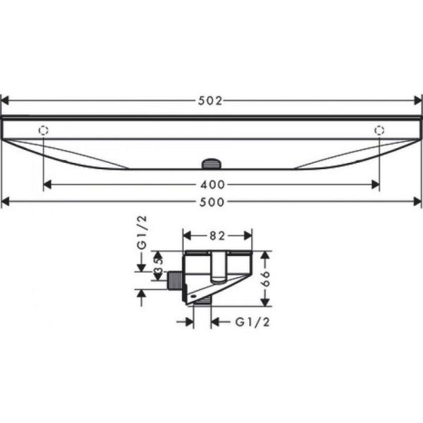 Hansgrohe 26858000 Fixfit Porter набор 500 с полкой правосторонний, хром