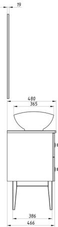 Тумба под раковину ASB-Woodline Каталина 80 "Grey"