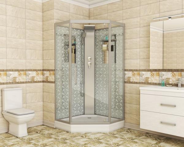 Душевая кабина Niagara Luxe NG-7799WBK (900x900х2100) низкий поддон стенки БЕЛЫЕ БЕЗ КРЫШИ