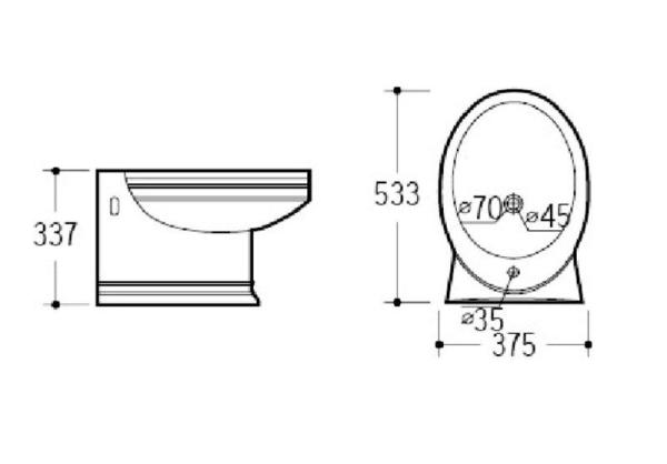 Биде подвесное Boheme Puro 955 белый
