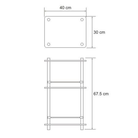 Этажерка настенная WasserKraft K-3133 31 см хром