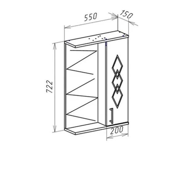 Зеркало-шкаф Bellezza Элеганс 55 L с подсветкой белый