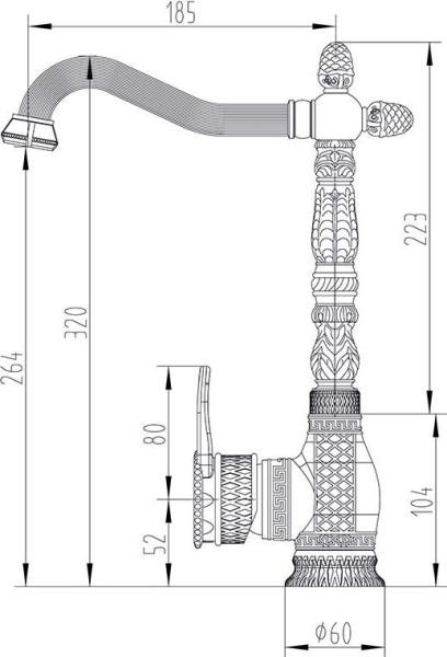 Смеситель для кухни ZORG Antic (A 422 K-BR) бронза