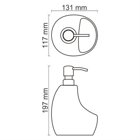 Дозатор Wasserkraft K-8099 с емкостью для губки, 480 ml