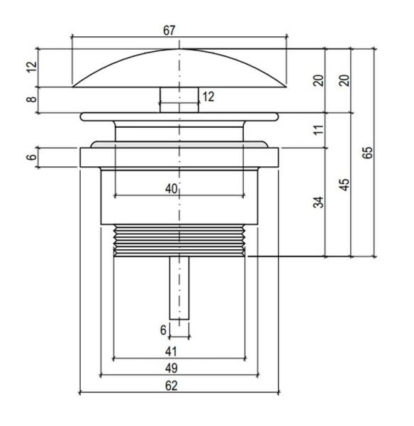 Донный клапан Salini для раковины фиксированный D 601 S-Sense глянцевый 16621WG