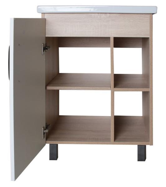 Тумба ASB-Mebel Адель 60 напольная Белый/Дуб Сонома