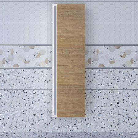 Шкаф-пенал для ванной Uperwood Barsa 35*28*120 см, подвесной, белый/дуб сонома