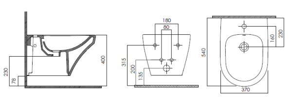 Биде подвесное Am.Pm Inspire C503411WH