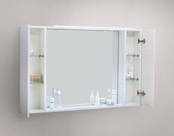 Шкаф Belbagno MARINO Bianco Lucido зеркальный подвесной с подсветкой MARINO-SPC-1200/750-2A-BL-P