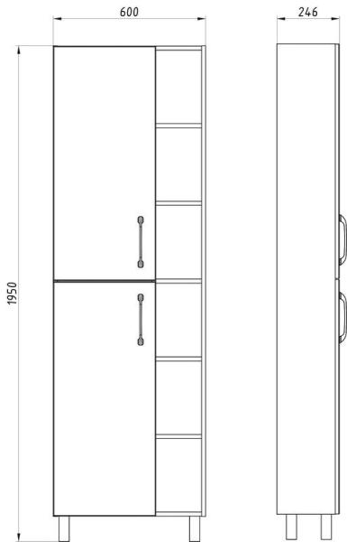 Пенал ASB-Mebel Адель 60 Белый/Дуб Сонома
