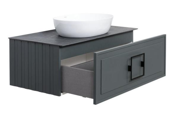 Тумба под раковину LA FENICE Cubo Grigio серая 80 FNC-01-CUB-G-80 серый матовый зелёный матовый