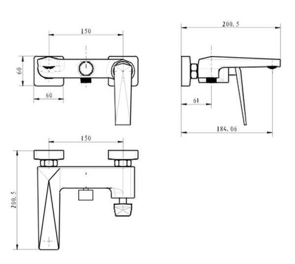 Смеситель для ванны Boheme Venturo белый/золото 383-W