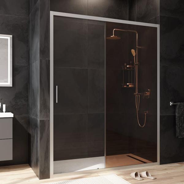 Дверь душевая в нишу AM.PM Gem W90G-150-1-195MBr прозрачное, бронзовое; профиль хром матовый