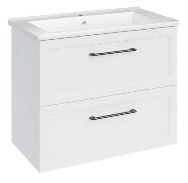 Тумба ASB-Mebel Белмонти 75 Ясень браш софт белый подвесная под умывальник Оскар 75