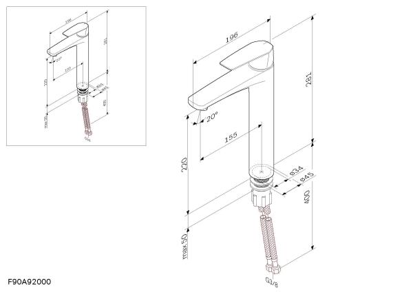 Смеситель для раковины AM.PM Gem F90A92000 хром