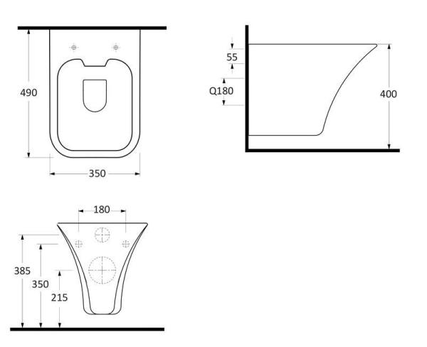Унитаз BeWash Ladoga подвесной безободковый с функцией биде с сиденьем микролифт белый глянец 54303601