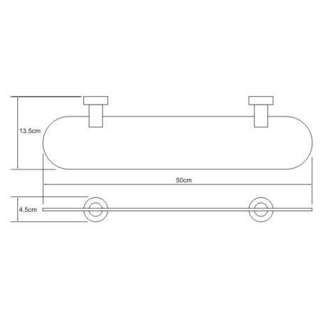Полка WasserKraft Donau K-9424 стеклянная 50 см хром