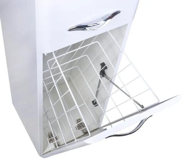 Шкаф пенал Style Line Elfante Каре 30 Люкс белая, PLUS c корзиной