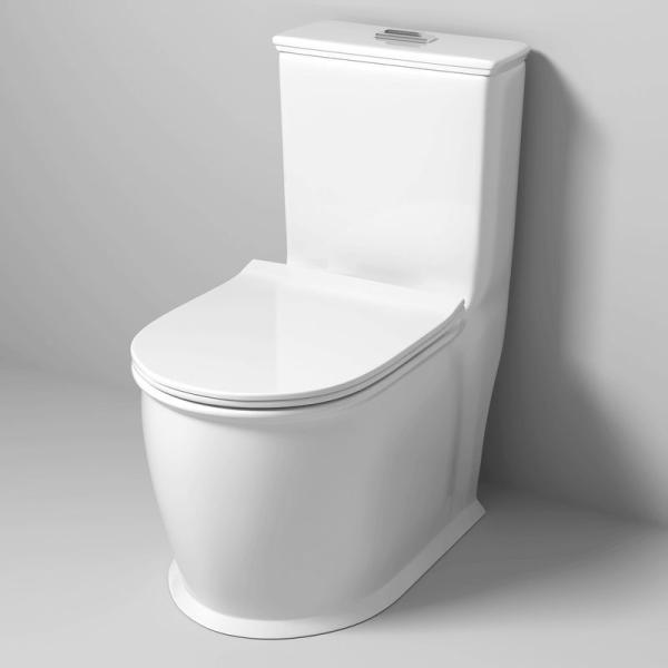 Унитаз Grossman GR-4492S Retro (670*350*825) МОНОБЛОК напольный Безободковый с тонкой крышкой