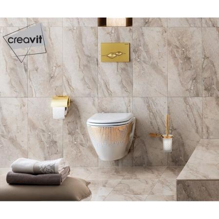 Унитаз CREAVIT Terra DEKOR ЗОЛОТО КРУГИ подвесной TP325-11CB00E-NA00 (сиденье отдельно)