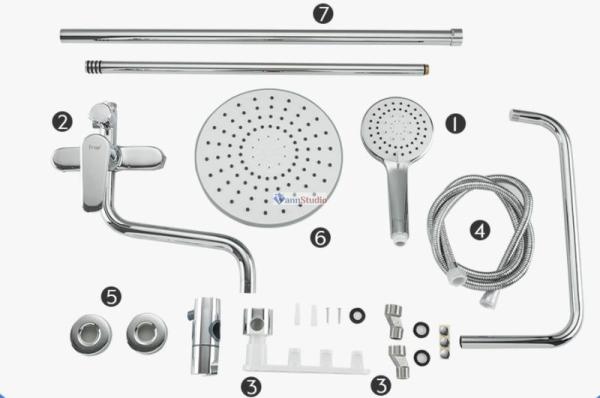 Душевая система Frap F24001 хром для ванны