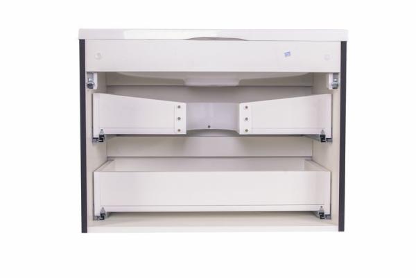 Тумба под раковину Style line El Fante подвесная Бергамо мини 70 (2 ящ.) Люкс антискрейтч черный, PLUS