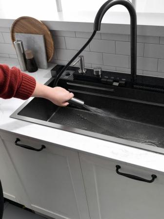 Мойка кухонная Esbano CASCADE-5 750х450х220 оружейная сталь PVD покрытие