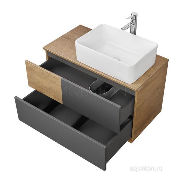 Тумба под раковину AQUATON Терра 85 дуб кантри, антрацит 1A247201TEKA0