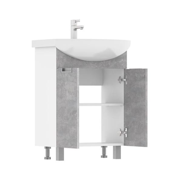 Тумба для ванной Volna Vario Z.60.2D Цемент напольная (Балтика) раковина отдельно