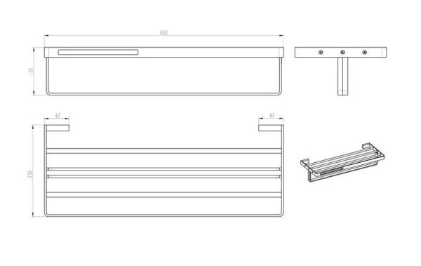 Полка для полотенец Boheme 10947-B Серия Q Black