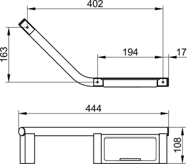 Поручень для ванной 135° Keuco Plan 14909011037 хром