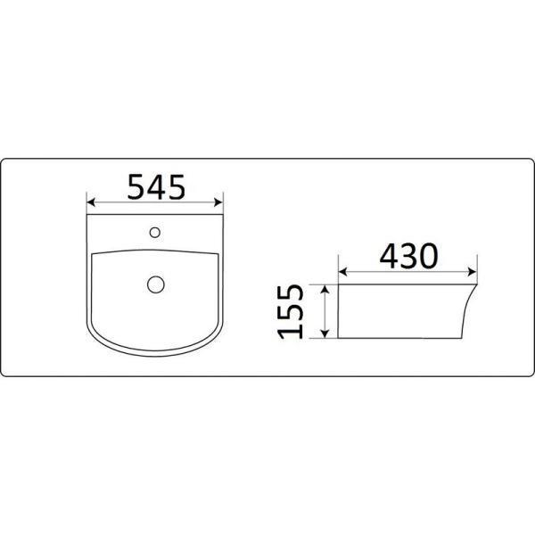 Раковина CeramaLux N 78369C 55 см подвесная